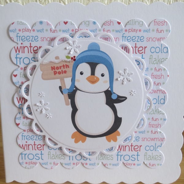 Cute penguin christmas Card