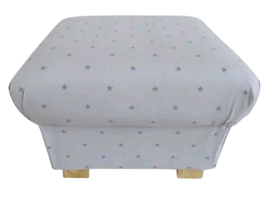 Storage Footstool Clarke Etoile Grey Stars Fabric Starry Pouffe Footstall Accent