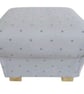 Storage Footstool Clarke Etoile Grey Stars Fabric Starry Pouffe Footstall Accent