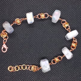 Dendritic agate nugget bracelet