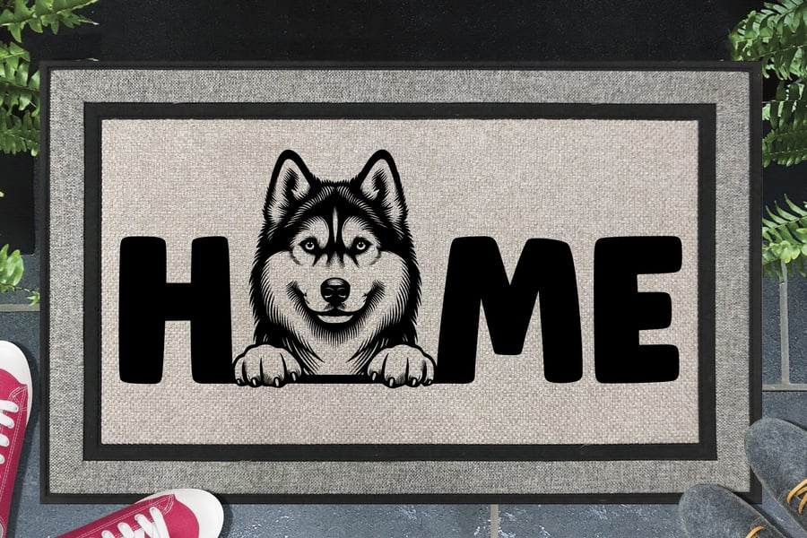 Siberian Husky Home Door Mat No.1 - All Weather Doormat - 45x70cm 