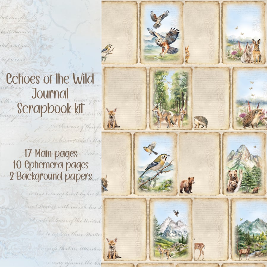 Echoes of the Wild Scrapbooking, Ephemera, Journal, Digital Download