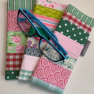 Quilted patchwork, padded glasses case