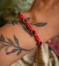 Macrame protection bracelet with Black Tourmaline in red - Image 2