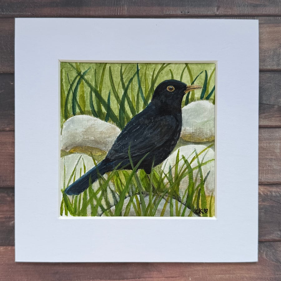 Blackbird Painting, Original Art