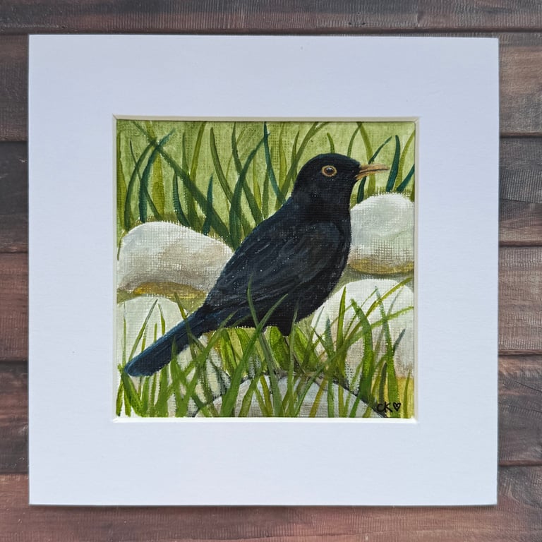 Blackbird Painting, Original Art