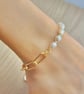 Pearl and Gold Chain Bracelet - Image 3