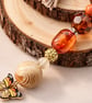 Handmade Autumn Bag Charm- Key Ring,Butterfly, Mixed Beads & Faux Suede Tassel - Image 4