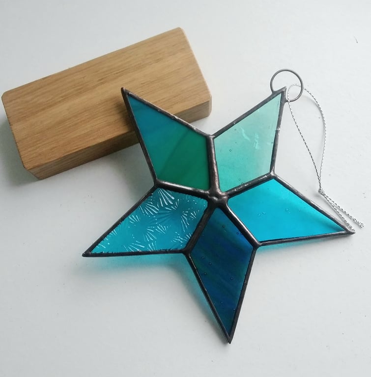 Stained Glass Star - Turquoise