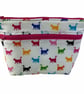 Cosmetics bag with cat print and 2 pockets, makeup pouch, water resistant case,  - Image 3