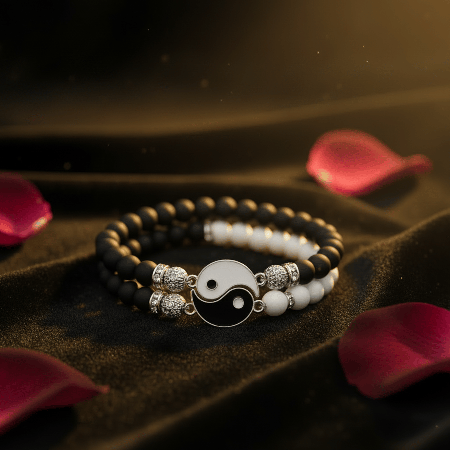 Yin Yang Friendship Bracelet Set – Matching Couple Gift