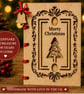 Personalised Wooden Christmas Card Engraved Birch Ply Keepsake Merry Christmas C