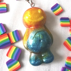 Rainbow Resin Jellybaby Keyring