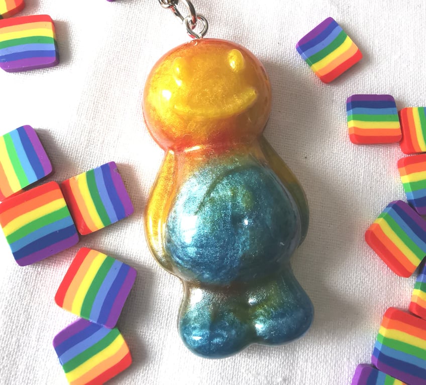 Rainbow Resin Jellybaby Keyring