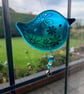 Handmade Fused Glass Beaded Hanging Bird Decoration - Image 8