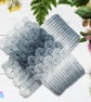 Crochet gloves. Grey and white dragon scale gloves. Fingerless gloves. - Image 5