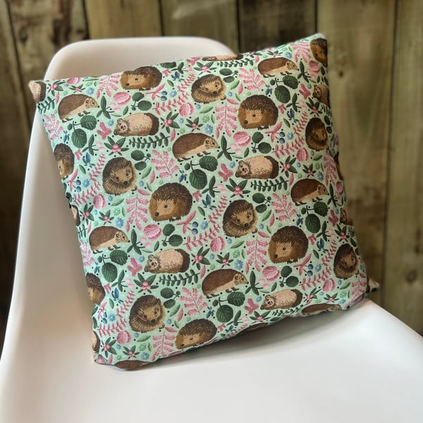 Hedgehog Cushion Cover - Charming Woodland Square Cushion for Home Decor Gifts