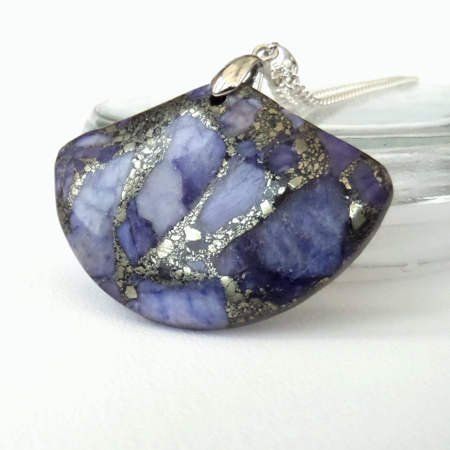 Purple jasper pendant necklace