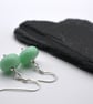 small green lampwork glass earrings