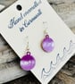 Hand enamelled earrings on sterling silver ear hooks 