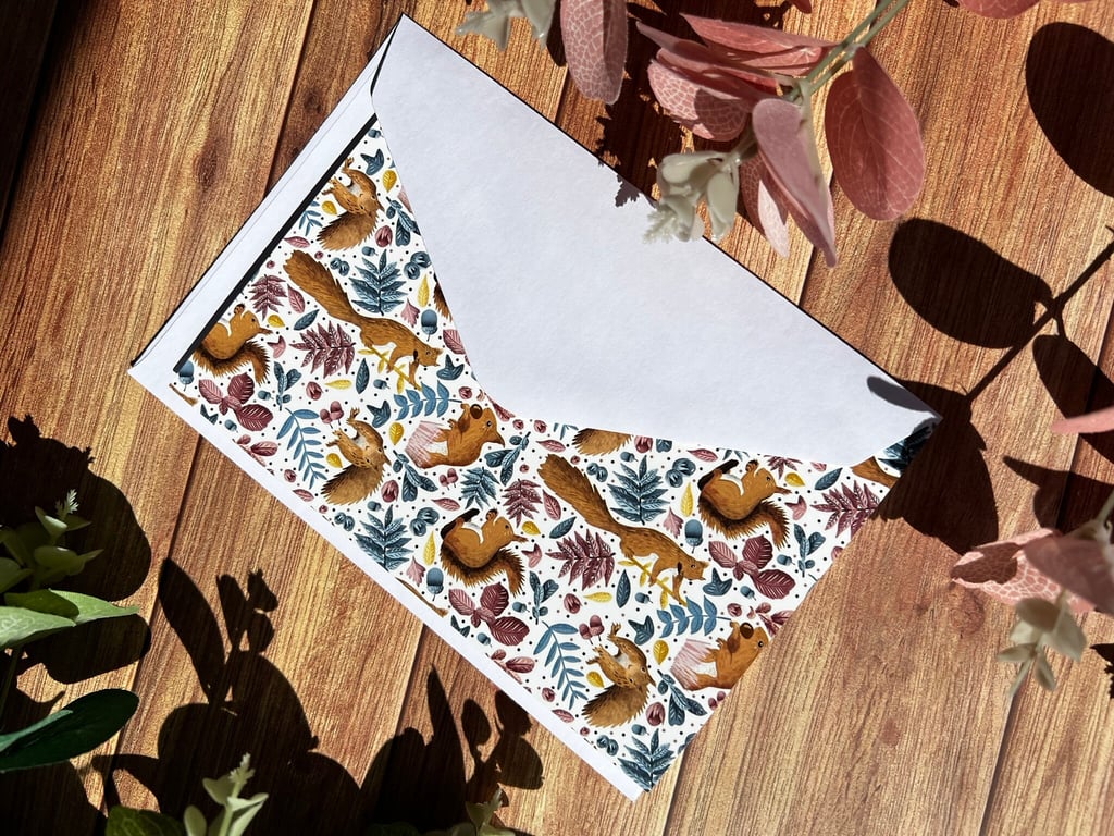 A6 Red Squirrel Blank Greetings Card Birthday, Thank you card, special occasion