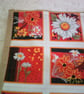 Medium Sized Jute Bag with Daisies in Squares Pocket - Image 2