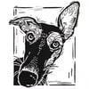 Whippet - Linocut Print