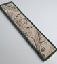 Textile bookmark - aqua green embroidered curtain, wool and velvet fabrics - Image 3