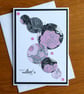 Large Mother's Day Card - Pink, Black & Grey Floral Circles - Image 3