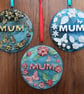 Handmade Fused Glass 3D Mum Round Floral Hanging Picture Decoration - Suncatcher - Image 5