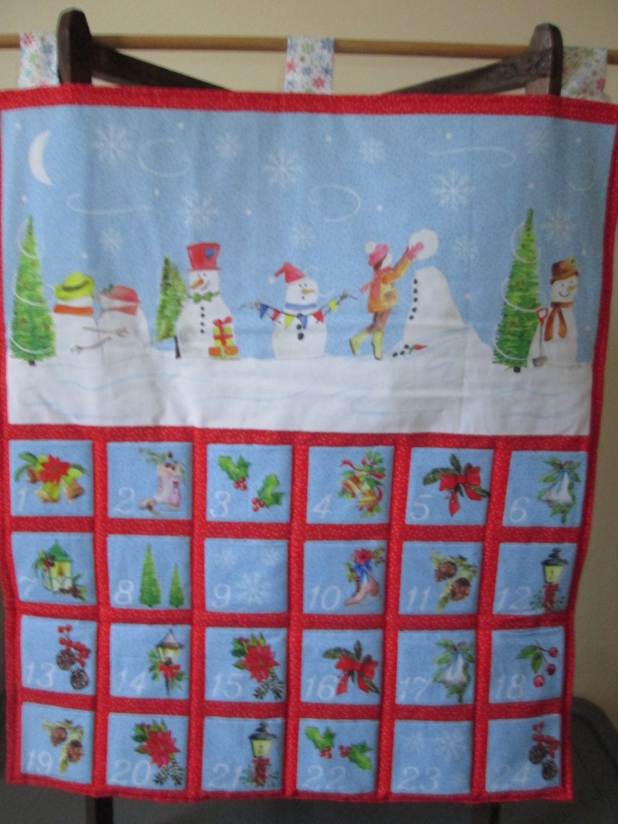 Snowmen fabric Advent Calendar 