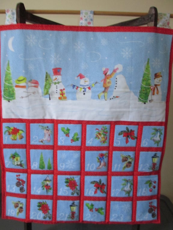 Snowmen fabric Advent Calendar 
