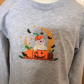 Child's embroidered Halloween long sleeve t shirt to fit 2 - 3 years