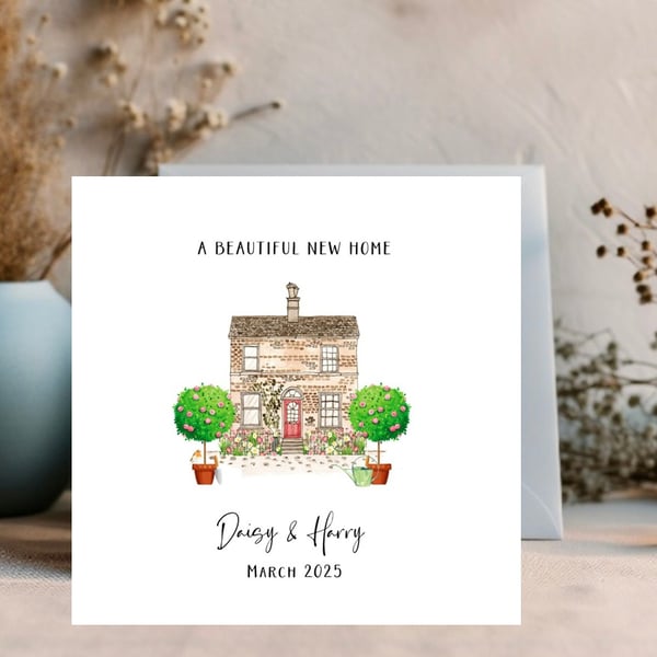 New Home Card Personalised with name and date