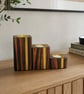 Handmade Wooden Candle Holder Set - Reclaimed Wood & Brass Tea Lights