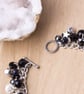  Gemstone Charm bracelet - Stars and jingle bells black bead charm bracelet - Image 3