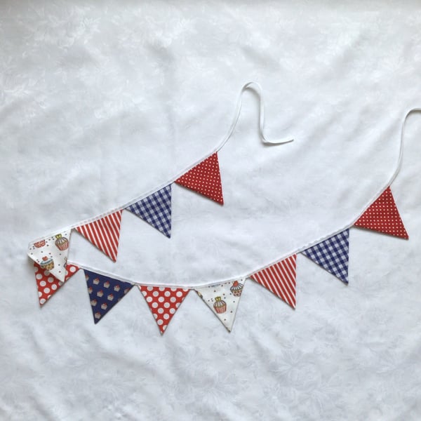bunting, red, white, blue, jubilee, garland, summerhouse, garden fete, market,
