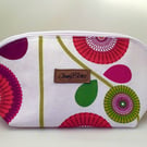 Canvas pink floral makeup bag.