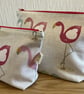 Flamingo Makeup and Washbag, Handmade in the UK