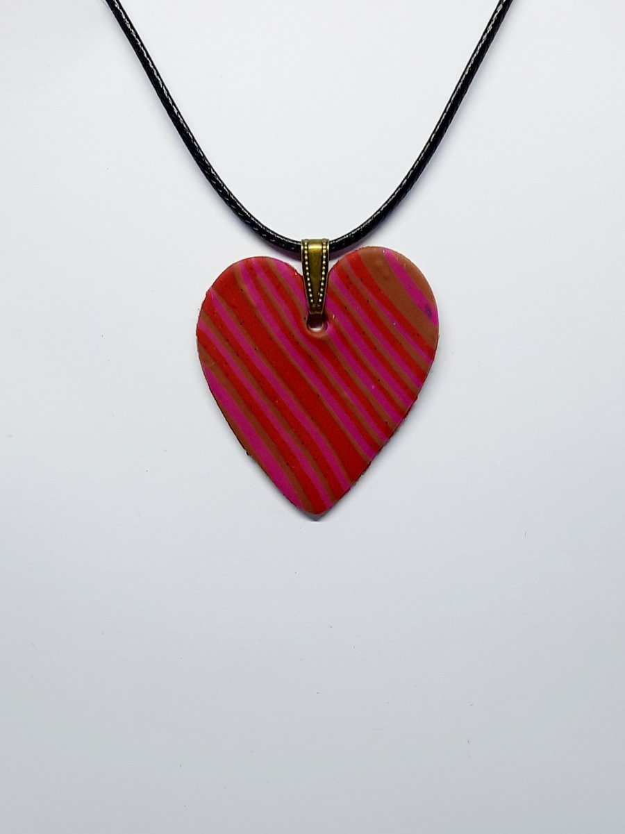 Polymer clay heart pendant 