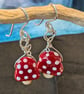 Handmade Murano Glass Toadstool Earrings