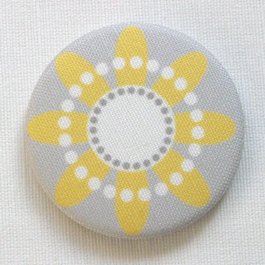 Yellow Daisy Fabric Pocket Mirror