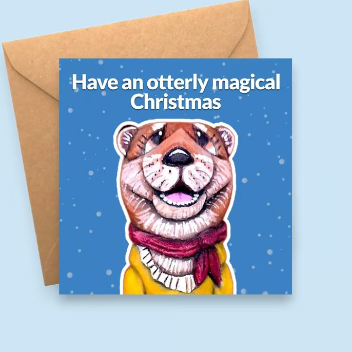 Have An Otterly Magical Christmas Animal Card - Original Otter Festive Greeting
