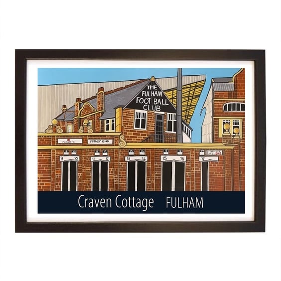 Fulham Craven Cottage travel poster print by Susie West