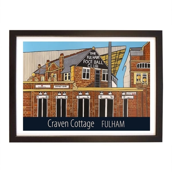 Fulham Craven Cottage travel poster print by Susie West