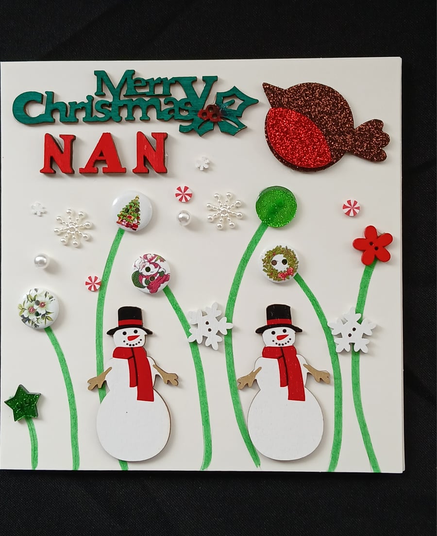 Handmade, nan christmas card 