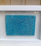 Turquoise ceramic plaque picture - White frame - Image 2