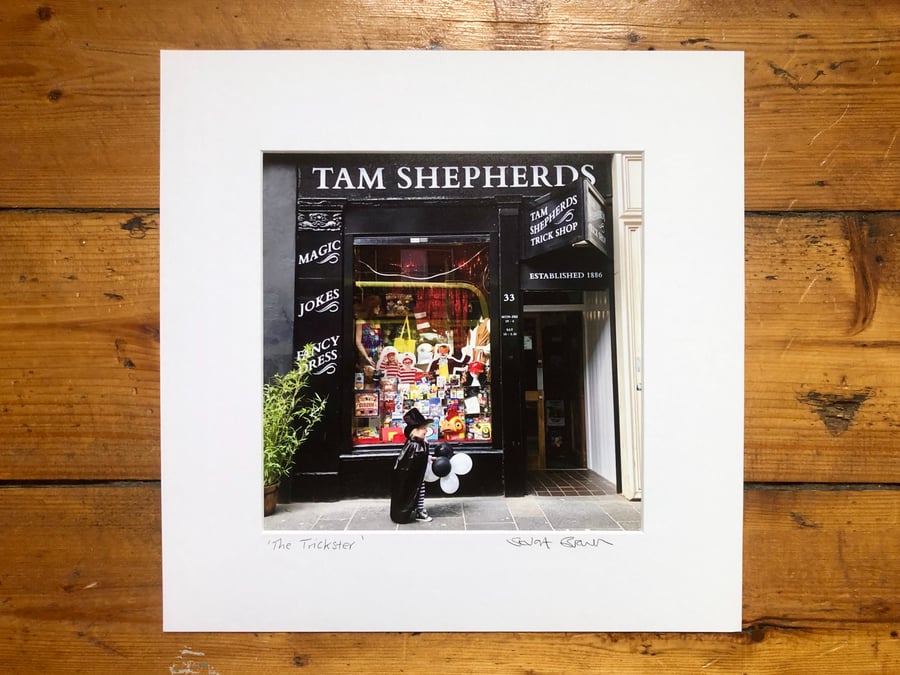 ‘The Trickster’ Tam Shepherd’s Signed square Mounted Print 30 x 30cm FREE DEL