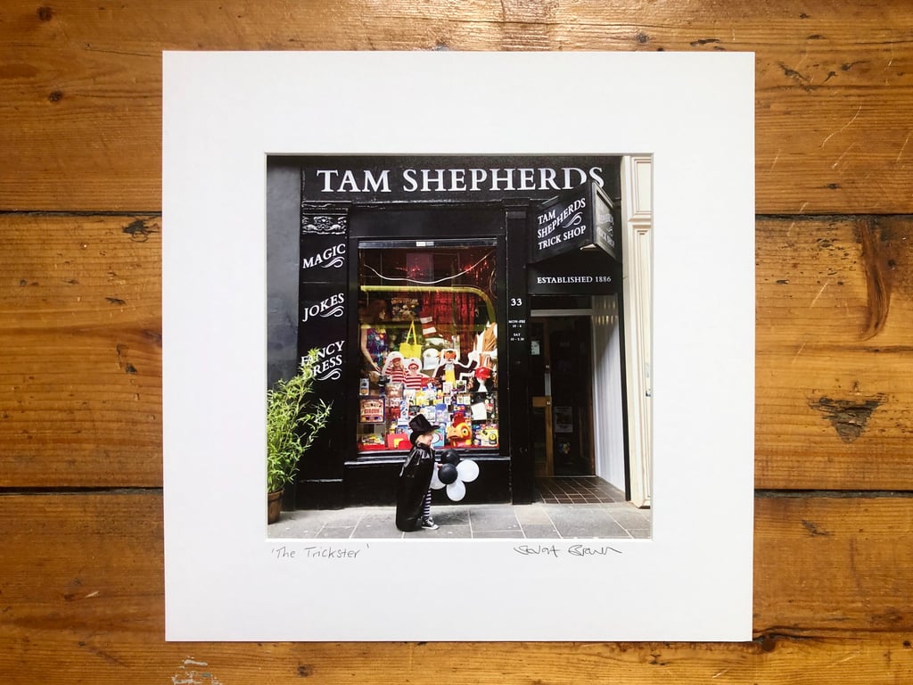‘The Trickster’ Tam Shepherd’s Signed square Mounted Print 30 x 30cm FREE DEL