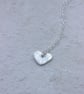 Small Silver Heart Pendant with Leaf Pattern - Image 5